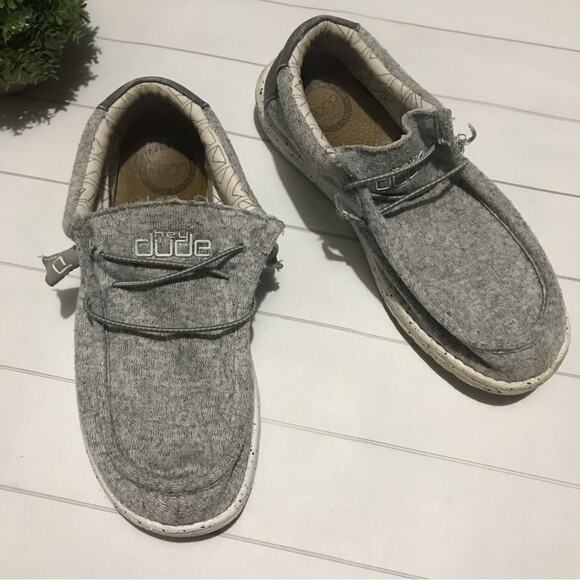 Hey Dude Wally Stretch Fleece Slip On Shoes Mist Gray Mens Size 7‎ - Picture 1 of 6